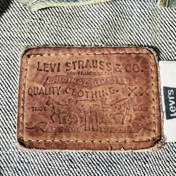 Vintage Women's Levi’s Collarless Jean Jacket - Snap Buttons - Denim Large L - Picture 3 of 13
